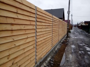 Деревянный забор елочка 150 метров фото в Мишеронском
